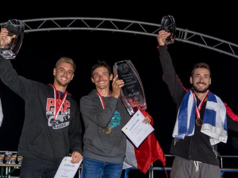 Podium with Nicolas Aubert (left) and Alexandre Matéos (centre)