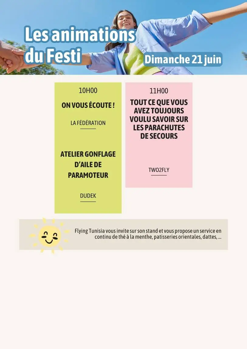 Les animations du dimanche 21 juin